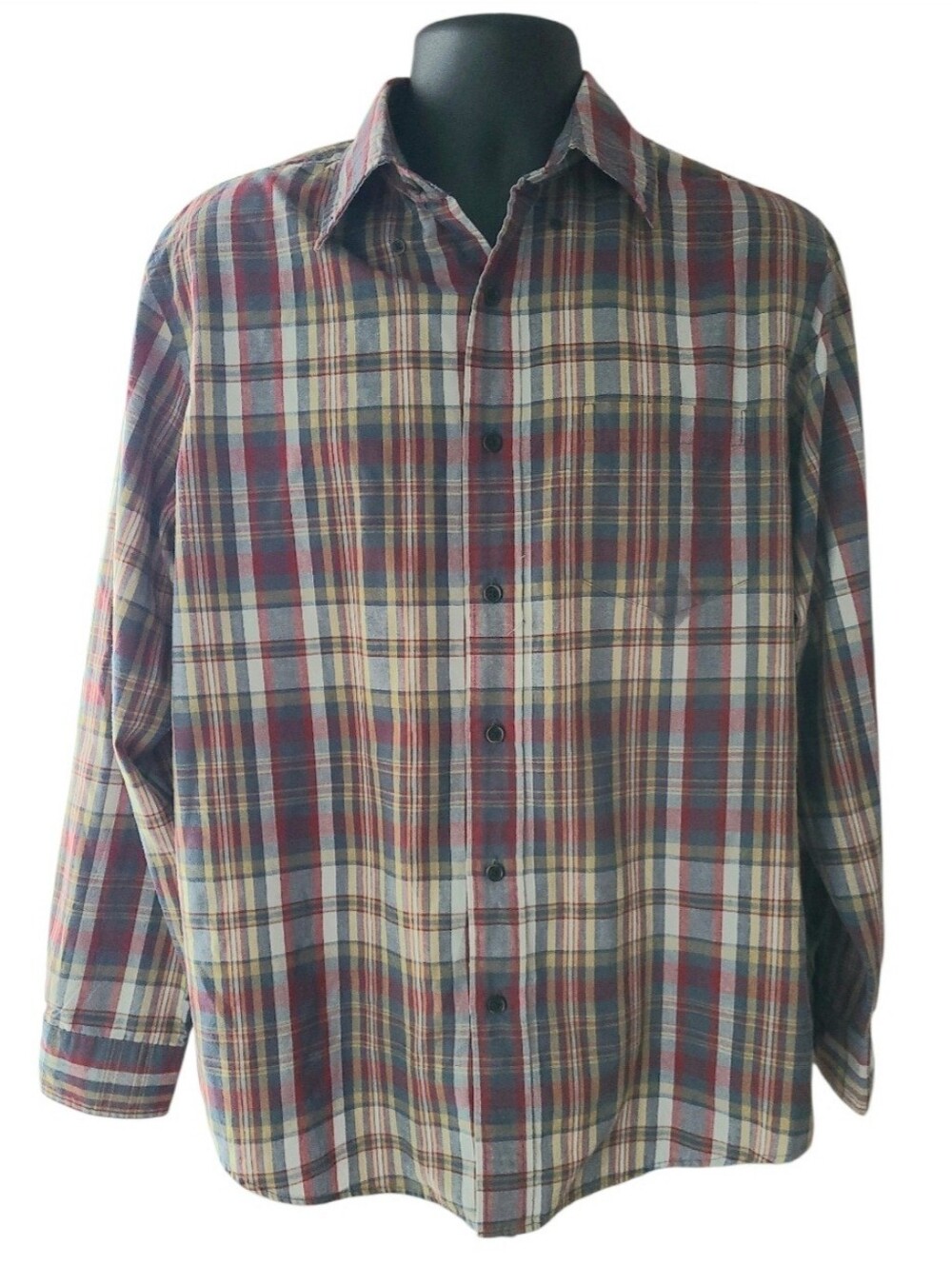 Arrow Mens Striped Plaid Buttondown Shirt